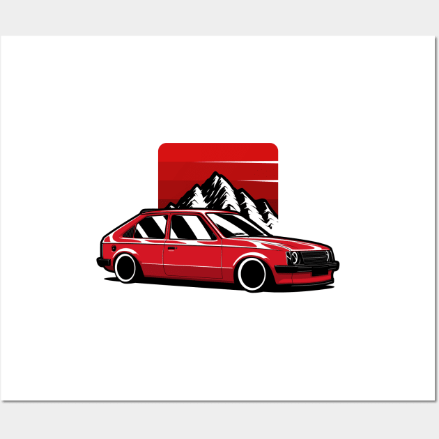 Red Kadett D Classic Wall Art by KaroCars